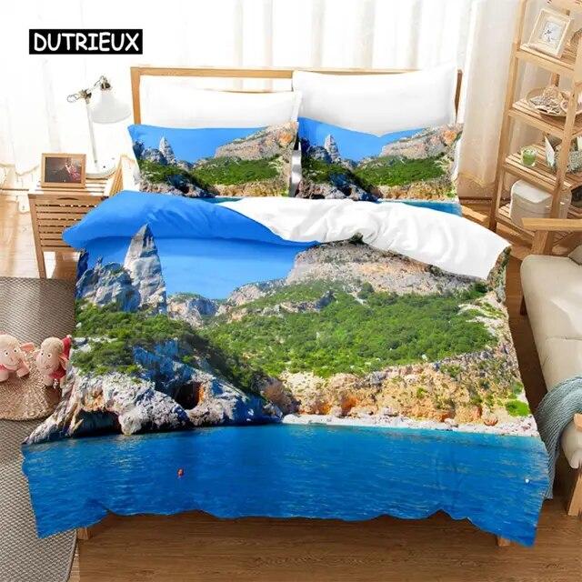 Natural Scenery Bedding Set Duvet Cover Set 3d Bedding Digital Printing Bed Linen Queen Size Bedding Set Fashion Design Three Piece Set