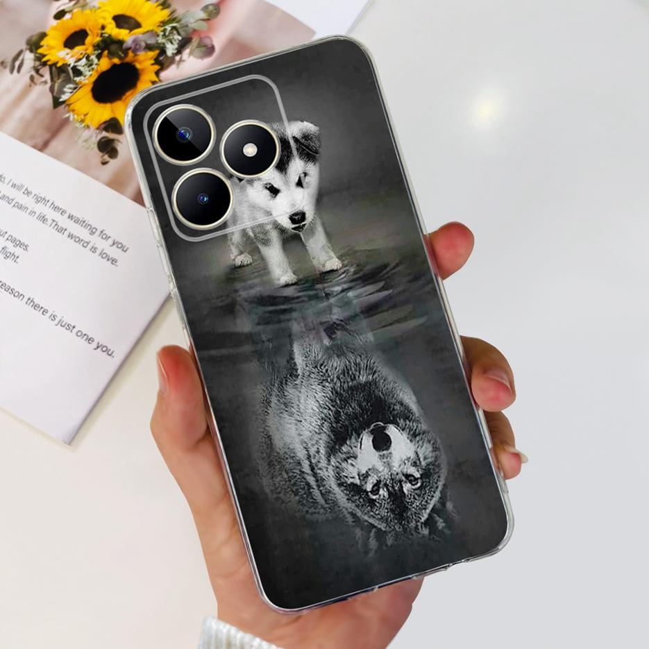 For Realme Note 50 Case RMX3834 Cute Cat Painted Cover Soft Silicone Phone Case For Realme Note 50 Note50 Back Cover 6.74'' Bags