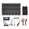 Solar Panel System with Color Display Dual USB4.2A 18W18V Solar Panel 30A12V 24V Solar Controller Inverter for Camping
