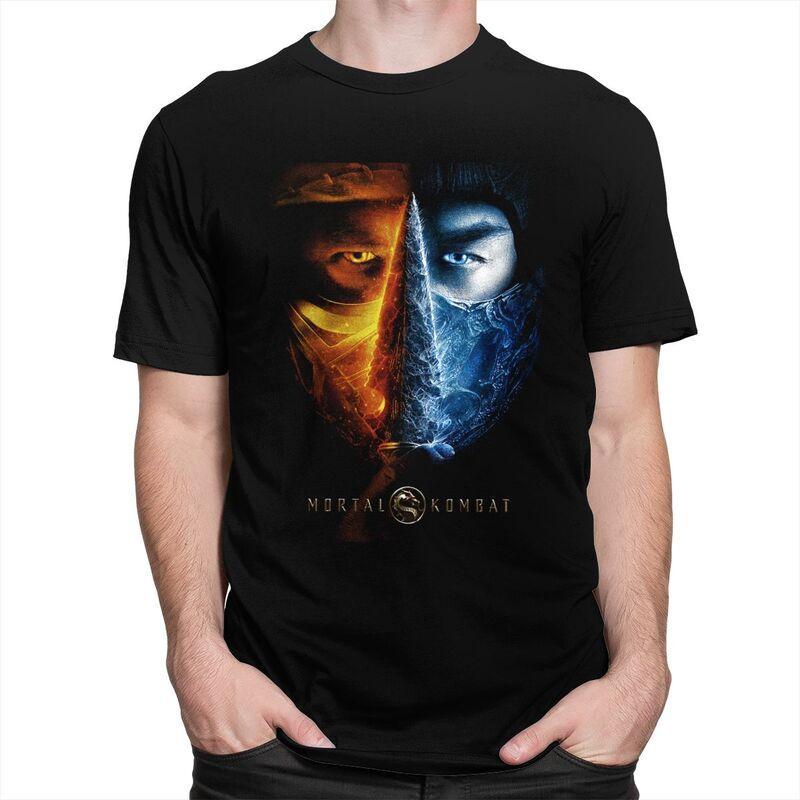Anpassade Mortal Kombat Sub Zero Scorpion T-shirts för män Ren Bomull T-shirt Toppar Fighting Game T-shirt Kortärmad Casual T-shirt