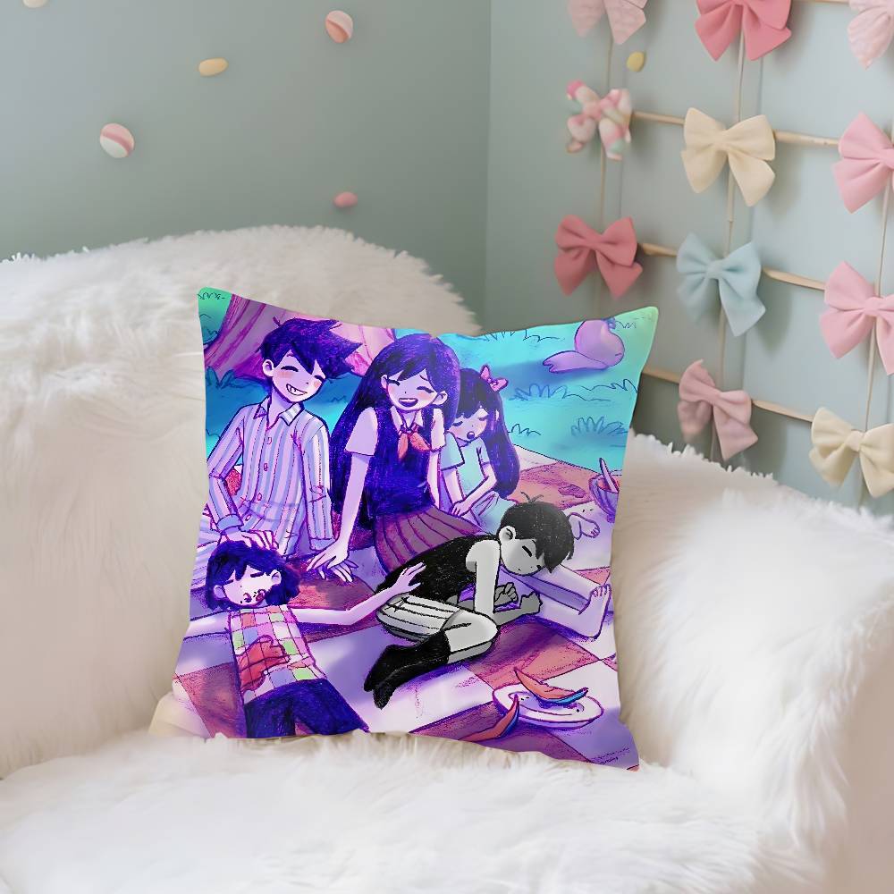 Anime Cool OOmoriS Hülle Plüschstoff Weiche Kissenhülle Zweiseitig bedruckte Kissenhülle Haushaltsgeschenke