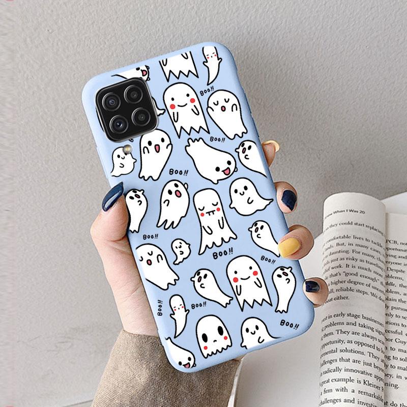 Case For Samsung A12 5G M12 F12 A 12 Cute Heart Flower Back Cover Soft Silicone Matte Protective Funda For Samsung Galaxy A12 5G