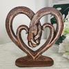 Wooden Heart-In-Hand Love Decor Valentine'S Day Gift Heart Holding Hands Art Sculpture Forever Love Ornament Friendship Gift
