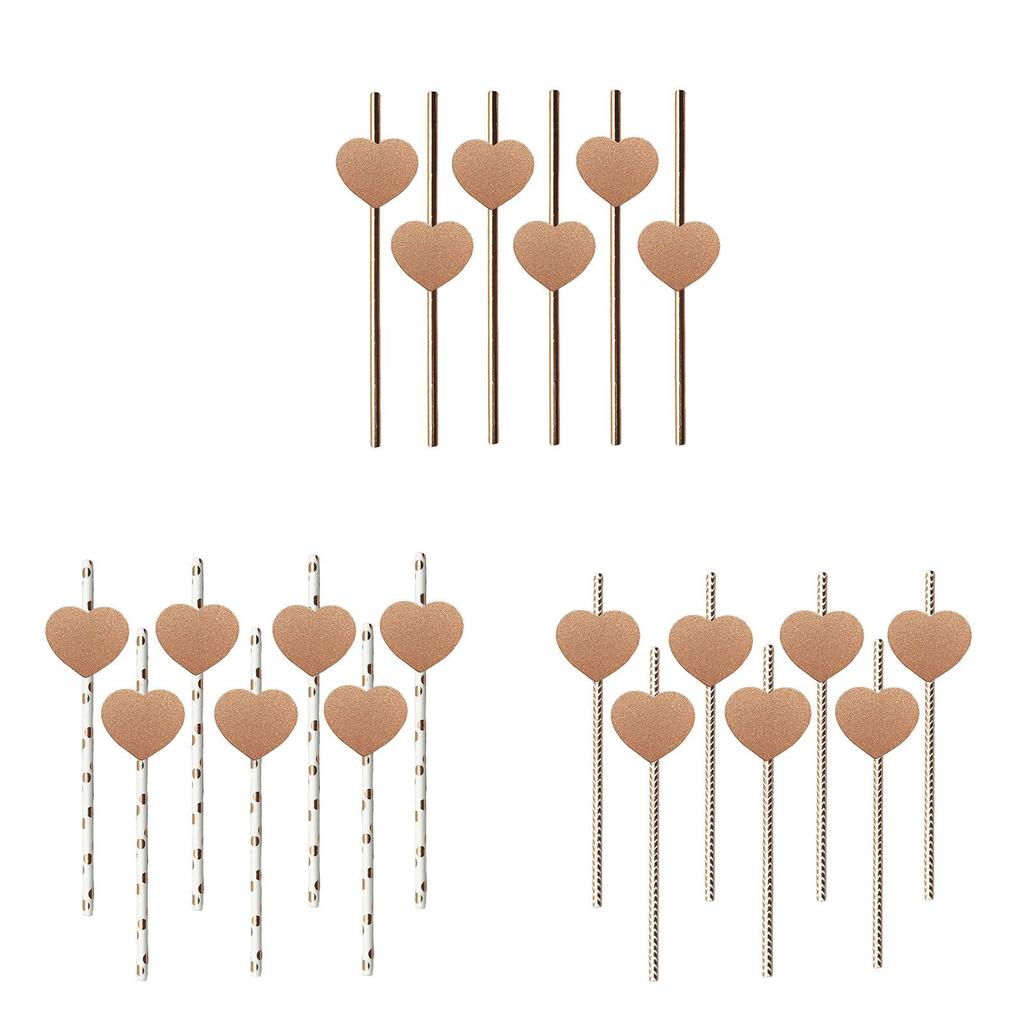 Degradable Heart Party Straws For Weddings And Celebrations With Creative Dessert Decor