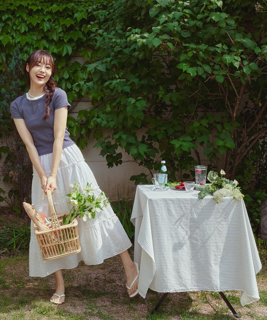 VEM.VER Bunny Half Sleeve Striped T-Shirt_Navy