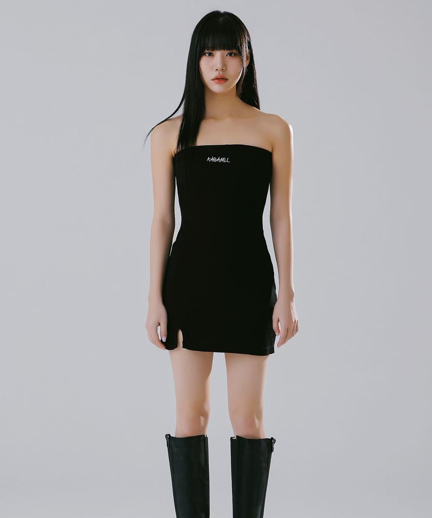 Kagamiel Draw Waist Line Mini Onepiece Black