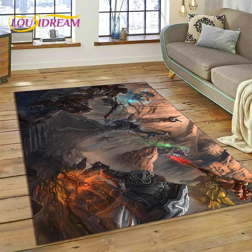 Diablo 3D Retro Spiel Gamer Teppich Teppich für Schlafzimmer Wohnzimmer Zuhause Sofa Dekoration, Kinder Spiel Groß Dekor Bodenmatte Geschenk