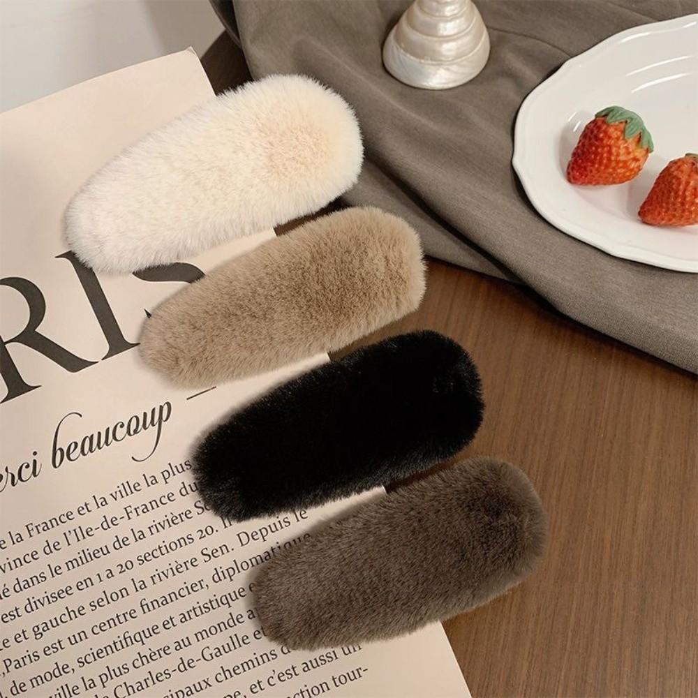 Adorable Versatile Waterdrop Hair Clips Fluffy Solid Color Side Clip Hair Clip Women Hair Accessories