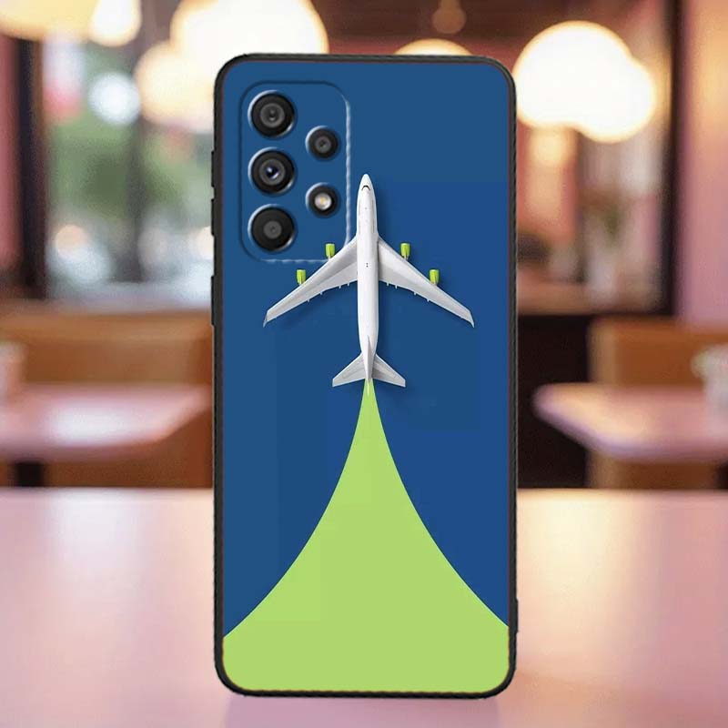Coque de téléphone motif avion Fashion Pour Samsung A41 A35 A34 A33 A32 A25 A24 A23 A21s A06 A05 A04 A03 Note 10 20 Ultra 5G Noir