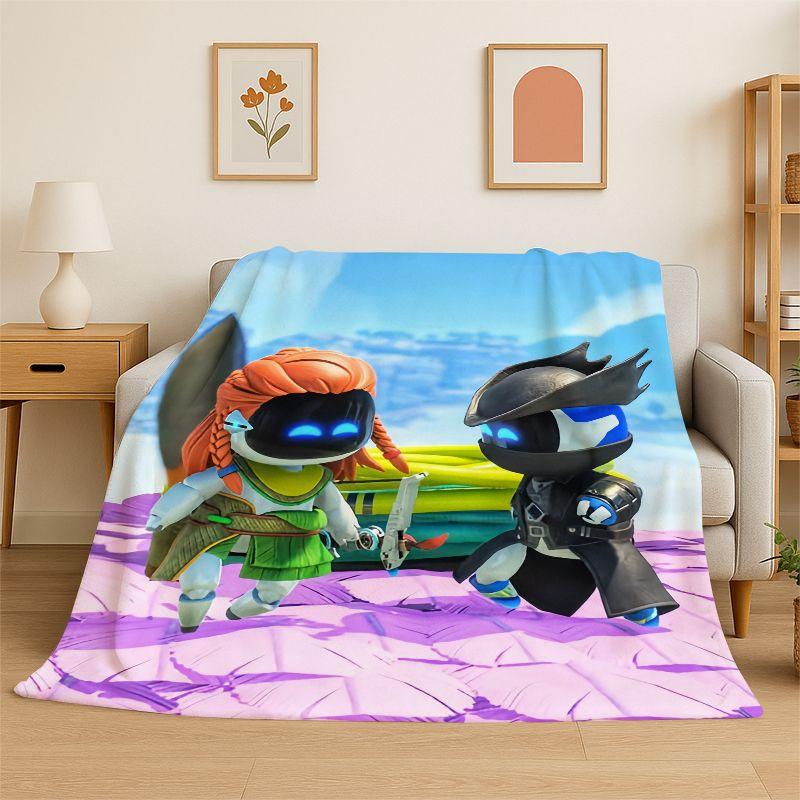 Game A-Astro Bot Cartoon Robot Soft Flannel Throw Blanket,Cozy Blanket for Bed,Couch,Sofa,Bedroom,Living Room,Travel,Camping