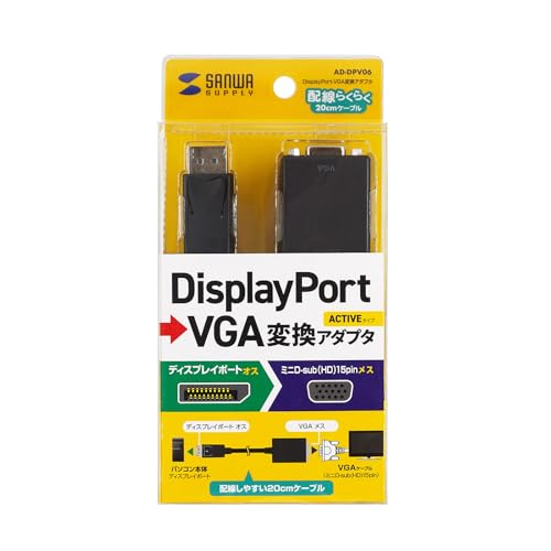 SANWA SUPPLY Adaptor de conversie DisplayPort-VGA AD-DPV06