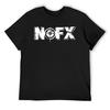 T-Shirt NOFX argento e bianco per un ragazzo costumi divertenti semplici figure anime T-shirt da uomo