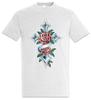 Rose Kreuz Ich T-Shirt Herren Damen T-Shirts Oberteil Symbol Tattoo Zeichen Rosen Christlich Christus Künstler Kunst