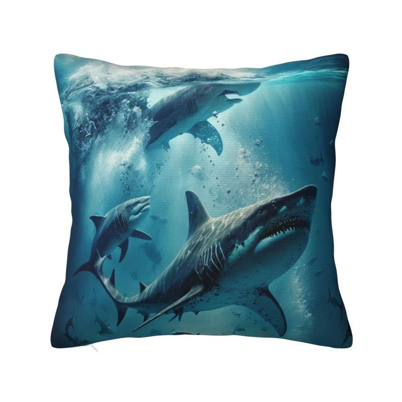 Fashion Ocean Animal Shark Cushion Covers Xcm Polyester Pillow Case Sofa Chair Square Pillowcase Decoration