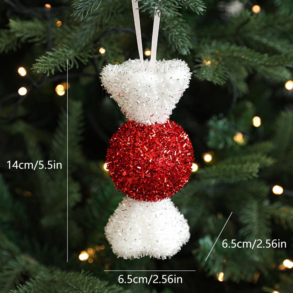 Christmas Tree Candy Cane Decoration Sweet Sparkling Candy Model with String Christmas Lollipop Cane Decorations Set for Tree