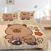 3pcs Anime Cartoon Bear Bedding Set - Includes One Quilt Cover and Two Pillowcases (No Core) - Home Decor, Festival Gift, Polyester Fabric -