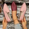 2025 Summer Foreign Trade Women's Leisure Flat Bottom Pointed Head Simple Snake Skin Pattern Light Mouth Breathable One Pedal Large Size Single Shoes