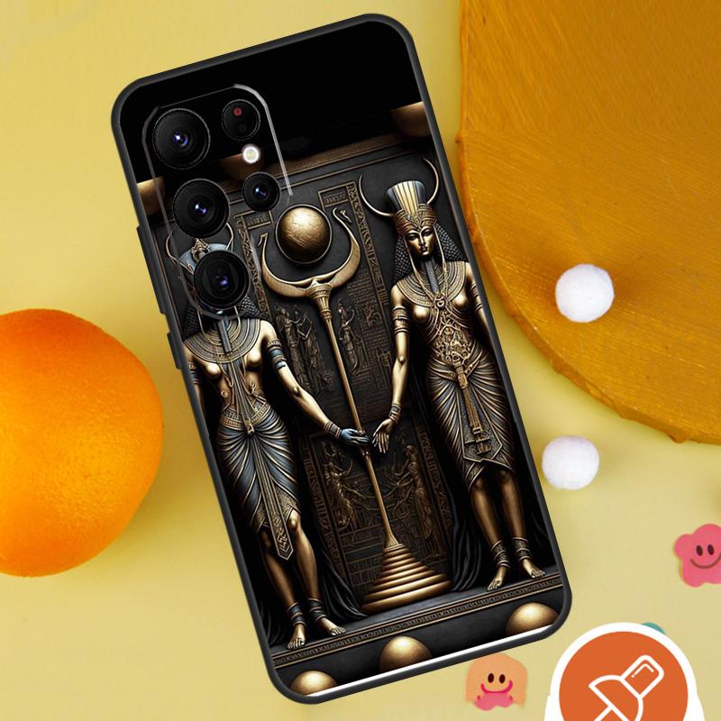Egypt Pharaoh Mural Phone Case For Samsung Galaxy S25 Ultra S24 S23 S22 Ultra S9 S10 S20 Plus S21 FE Funda Cover
