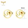 12 Pairs Simple Geometric Earrings Wholesale Round Square Star Lightning 8 Style Stainless Steel Stud Earrings Set Woman Zircon