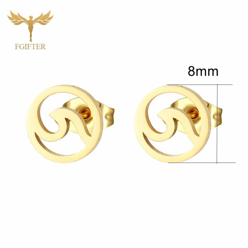 12 Pairs Simple Geometric Earrings Wholesale Round Square Star Lightning 8 Style Stainless Steel Stud Earrings Set Woman Zircon