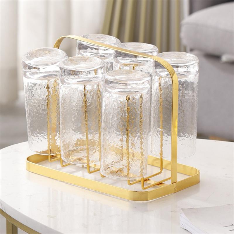 Organizator Căni Suport Metalic pentru Uscat Căni pentru Blat, Suport Scurgător, Suport Sticle de Sticlă, Suport Căni de Cafea pentru Birou, Căni de Cafea