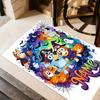 Pumpkin Friends Halloween Customized Name Floor Mat Design for Hallway Outdoor Game Room Study Room Antislip Carpet Office Home Decor