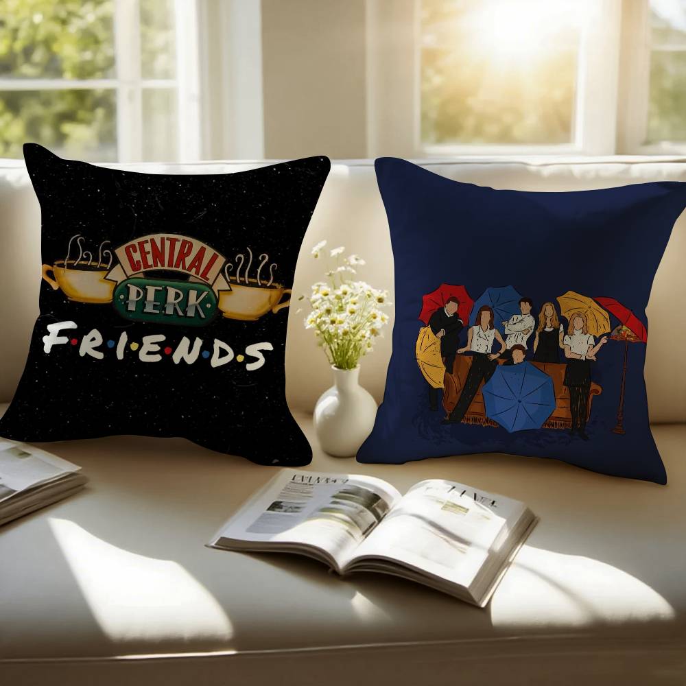 Classic TV Shows Friends-Famous Pillow Case Anti-dustmite Pillowcase Invisible Zipper Silky Short Plush Sofa Cushion Cover