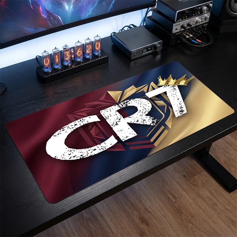 Cristiano Ronaldo Crest Mouse Pad, Extended Non Slip Rubber Desk Mat for Gaming Office Laptop Fan Gift