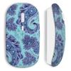 Wireless Mouse - MANIACASE - Water Sea Style - Color Blue - USB - Compatible Mac and PC
