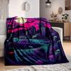 1pc Graveyard Moonlight Blanket, Lightweight Flannel Throw Blanket for Sofa, Bed, Travel, Camping, Living Room, Office, Couch049