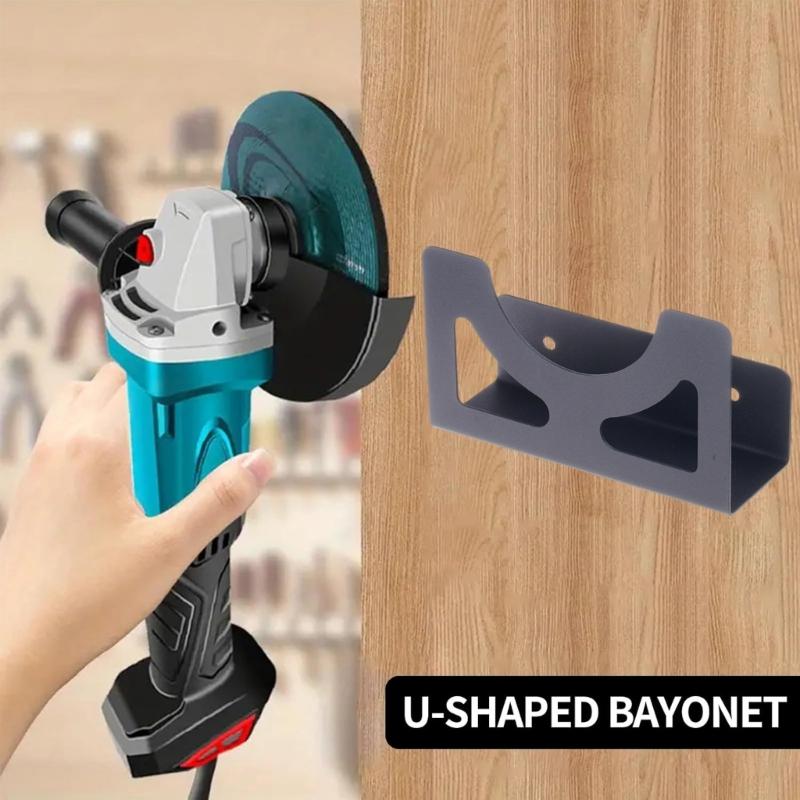 Pack of 2 Heavy Duty Grinder Holders for Wall Mounting Space Efficient Tool Rack for Garage Workshop Use