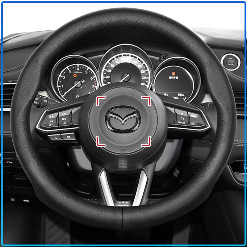 1pc ABS Car Steering Wheel Center Emblem Sticker Accessories For Mazda 3 7 8 Atenza Axela 5 6 323 500 RX7 RX8 CX9 CX30 CX7 CX6 CX5