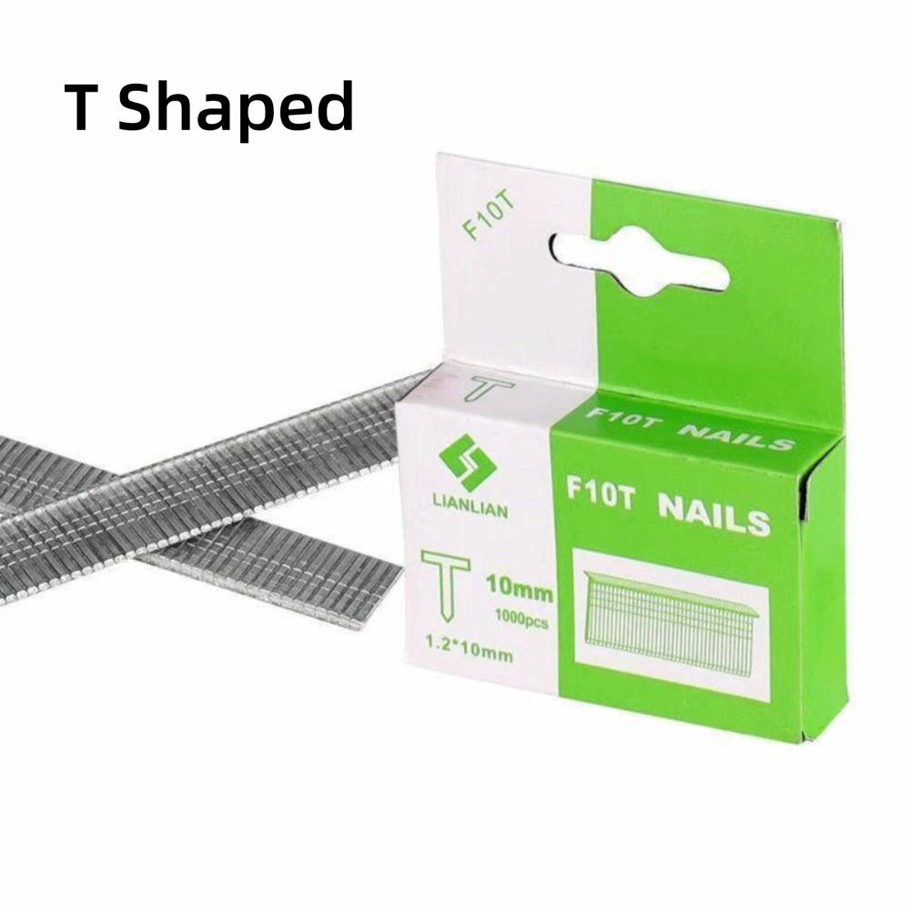 1000Pcs 8/10/12mm Door Shaped Staples Nails Stapler Machine Accessories Framing Work T Shaped Staples Woodworking Nails