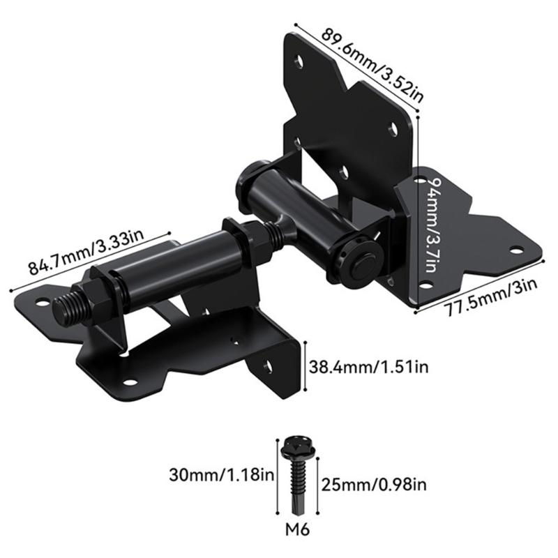 Charnière de Portail à Fermeture Automatique Ferme-Porte en Acier Inoxydable Angle de 90 Degrés Quincaillerie de Charnière de Portail de Jardin de Clôture Facile à Installer