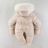 Winter Newborn Baby Girl Clothes Thicken Baby Romper with Gloves Warm Baby Jumpsuit Hooded Plus Velvet Children's Clothing