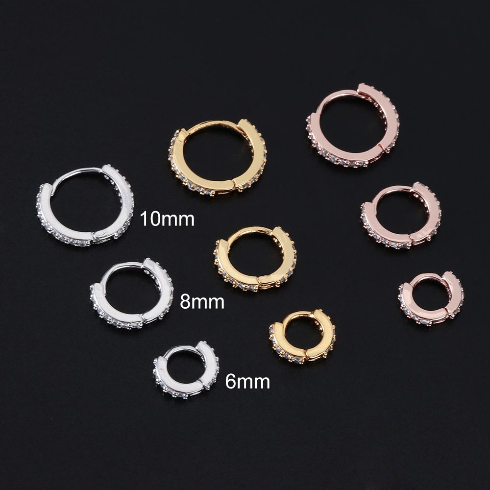 Daith Conch Snug Silver Gold Rosegold CZ Ear Piercing Nose Ring Huggie Hoop Earring Body Jewelry