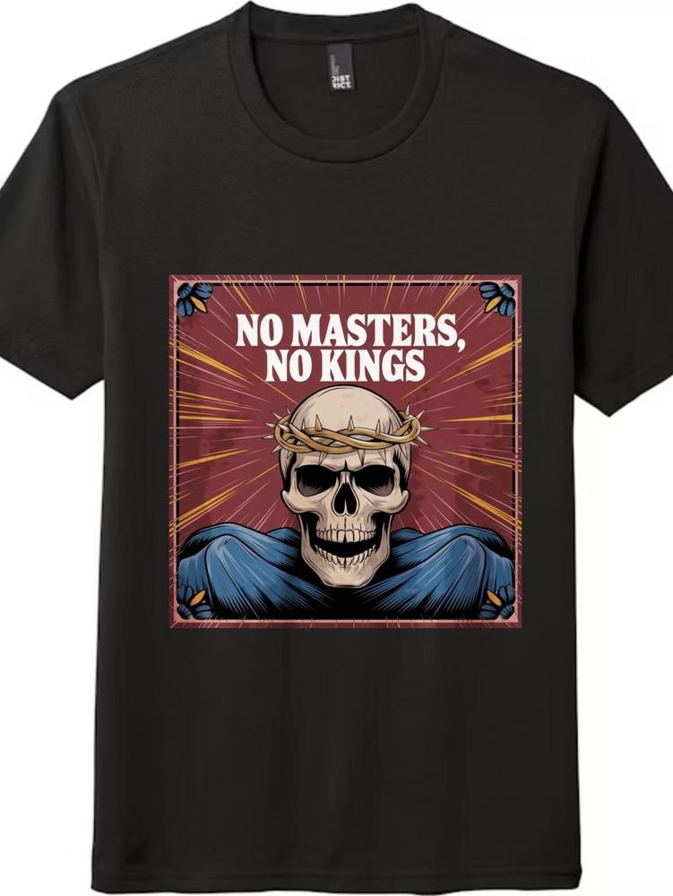 No Masters, No Kings Skull Graphic T-Shirt