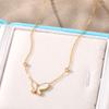2023 Koreaanse Eenvoudige Witte Vlinder Hanger Ketting Mode Vrouwen Luxe Gouden Herfst Trui Keten