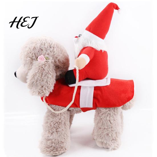 Large Dog Christmas Costume Santa Rider Costume, Outfit, Adjustable Closure, Funny Festival Pet Outfit Apparel for Small To Medium Dogs, Holiday Party