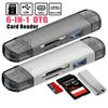 Çok Fonksiyonlu 6 In 1 Kart Okuyucu USB 3.0 Tip C Mikro OTG Adaptör Desteği TF SD Kart Dizüstü Bilgisayar Android Telefonlar ve Tabletler için USB Flash Sürücü