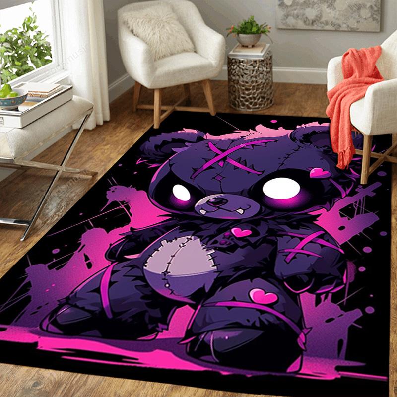 Purple Teddy Bear Rug Floor Mat for Living Room or Bedroom Soft and Comfortable Carpet a Gift for Birthday and Holiday.SFF0917588
