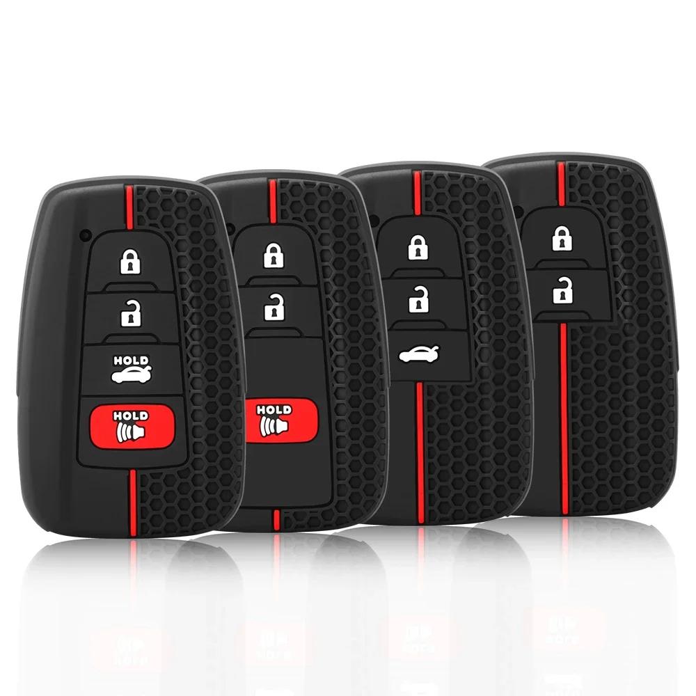 2/3/4 Buttons Silicone Car Key Case Cover Fob Holder for Toyota Prius Camry Corolla Avalon CHR RAV4 Land Cruiser Prado Key Chain
