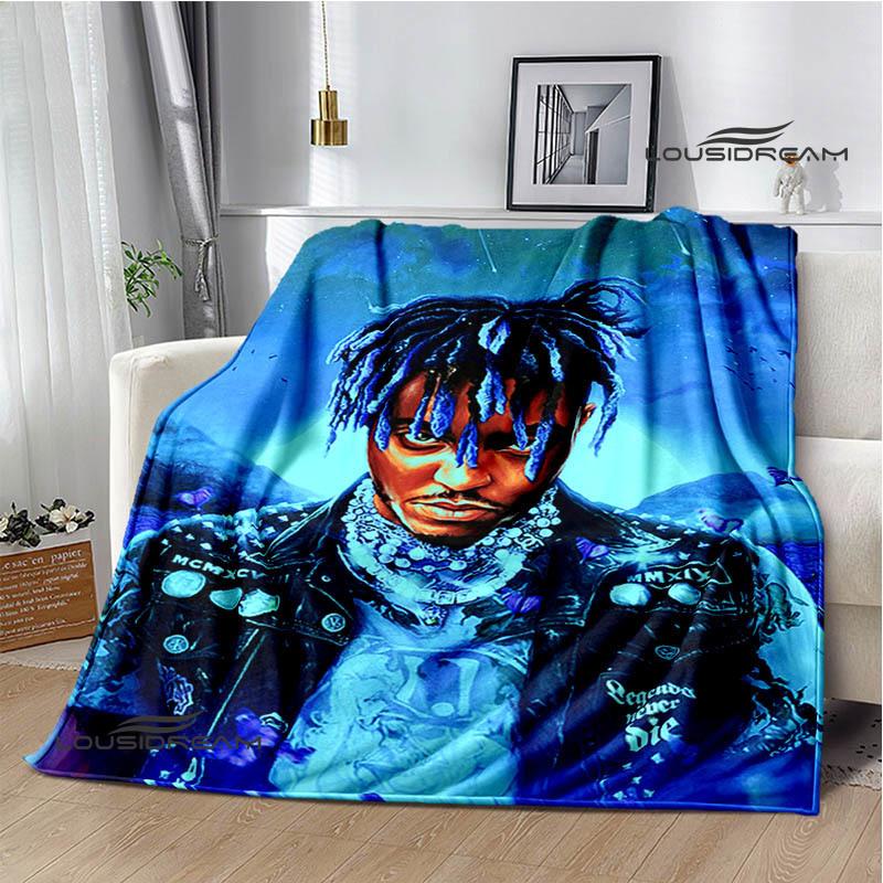 3D Rapper Juice Wrld 999 Retro Printed Blankets Flannel Warm Blanket Soft Cozy Blanket Travel Blankets Bed Linings Birthday Gift