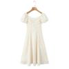 2026 Spring European & American Women's Mid-Length Hollow Lace-Up Dress