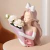 Flower Vase Sculpture Planter Pot Arrangement Indoor Resin Statue for Cabinet Cafe and