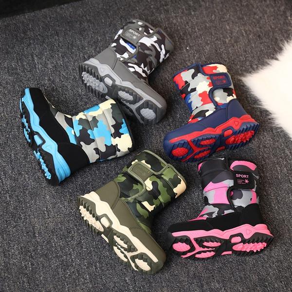 Winter Boys Girls Warm Shoes Kids Snow Boots Thick Plush Shoes Solid Kids Short Boots Winter Boots for Kids Warm Boots for
