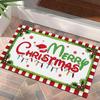 Christmas Happy Floor Mat Anti-Slip Indoor and Outdoor Welcome Mat for Kitchen and Living Room Carpet Home Decoration