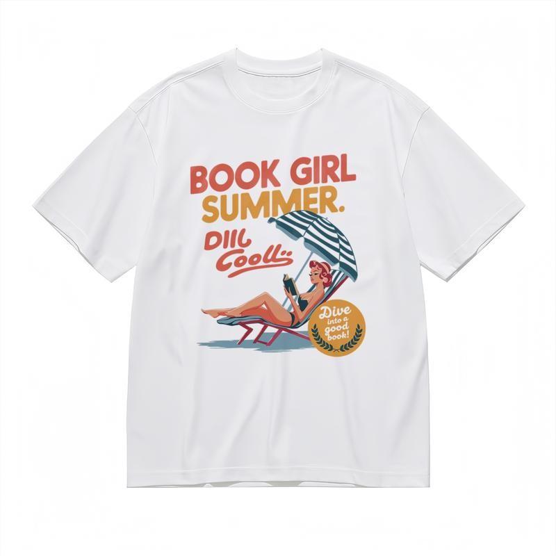 Men's Trend All-Season Breathable Classic T-Shirt Mens Womens Tees Top Beach Reading Scene Tee