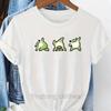 Women's Short-Sleeve T-Shirt Cute Cartoon Frog Print Casual Crew Neck Top Breathable&Comfortable Pullover Design Graphic Tshirts