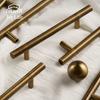 Antique Brass Pull Handle, Solid Brass Vintage and Mid-Century Modern Handle for Cabinet, Wardrobe, and Drawer